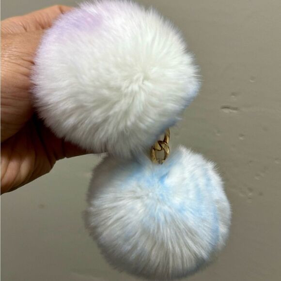 Stunning Real Rex Rabbit Fur Handmade Top Handle Bag & Fur Balls Bag Charm - Picture 14 of 16